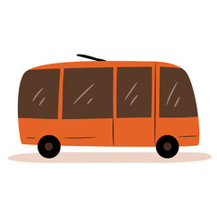 Cute city vector bus isolated on white