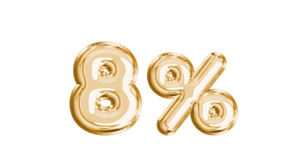 Fototapeta premium 8, 3d, abc, ad, alphabet, background, balloon, balloon number, banner, big, buy, card, character, concept, decor, design, discount, foil, font, gift, gold, golden, helium, isolated, lab