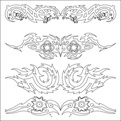 Tattoo Design,Patterns of tribal tattoo set. Fully editable,Polynesian ethnic pattern. Can be used as tattoo or seamless ornament,tribal tattoo vector, flame arm pattern, sleeve single abstract design