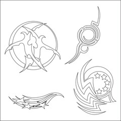 Tattoo Design,Patterns of tribal tattoo set. Fully editable,Polynesian ethnic pattern. Can be used as tattoo or seamless ornament,tribal tattoo vector, flame arm pattern, sleeve single abstract design