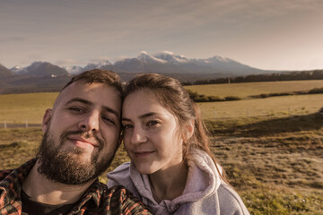 landscape, travel, nature, together, young, adventure, female, selfie, mountain, happy, backpack, outdoor, lifestyle, portrait, hiking, hiker, boyfriend, male, person, friends, hike, journey, sky, fun