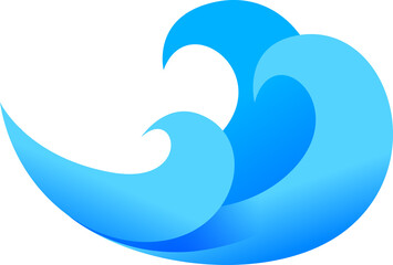 water wave graphic simple, ocean wave symbol, aqua icon © Thaweesup