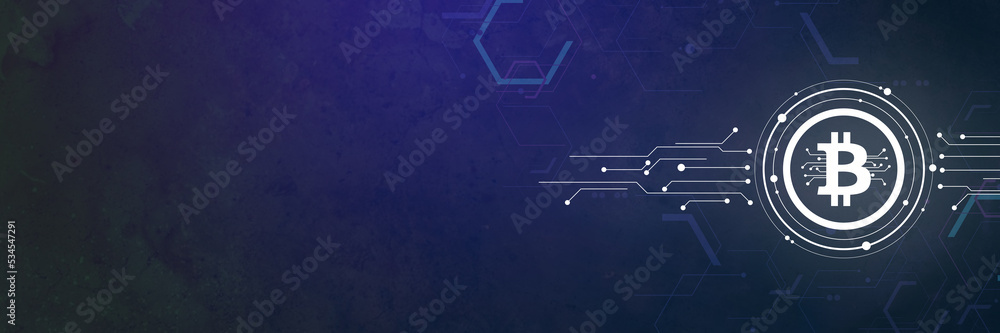 Aufkleber abstract bitcoin blockchain digital background
