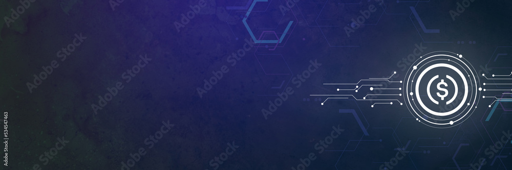 Poster abstract usdc blockchain digital background