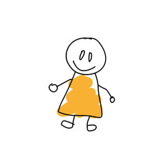 doodle family childish drawing