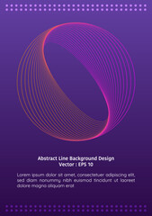 Abstract line background design, impossible circle ring made from group of lines, on gradient background