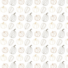 Fototapeta na wymiar Seamless pattern with linear pumpkins. Flat style. Vector illustration.