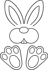 Rabbit character template with rabbit mascot cartoon silhouette 2023