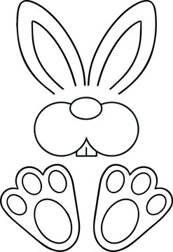 Rabbit character template with rabbit mascot cartoon silhouette 2023