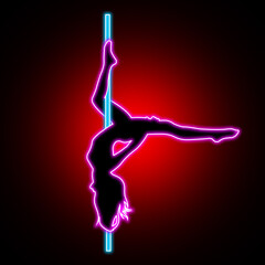 Obraz premium Pole dance dancer illustration suitable as logo for dance schools industry