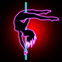Obraz premium Pole dance dancer illustration suitable as logo for dance schools industry