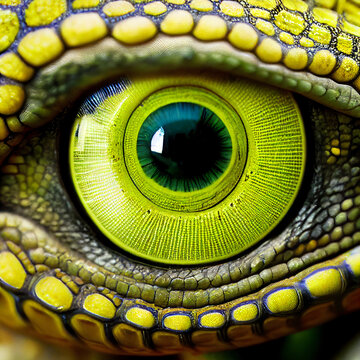 Illustration of the eye of a reptile