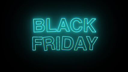 Black Friday Neon Letters in various phases of lighting