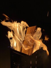 wood burning in a fireplace