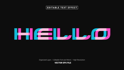 Editable Hello Font Design. Alphabet Typography Template Text Effect. Lettering Vector Illustration for Product Brand and Business Logo.
