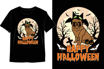 Vintage Halloween Time Vector Design for print on T-shirt. Halloween T-shirt Design Vector Graphics