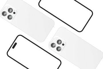 Realistic blank phone illustration. UI UX app presentation. 3D Render.