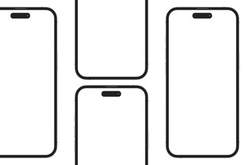 Realistic blank phone illustration. UI UX app presentation. 3D Render.