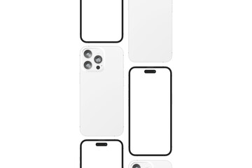 Realistic blank phone illustration. UI UX app presentation. 3D Render.