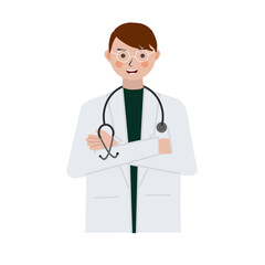 Fototapeta premium smiling doctor with stethoscope