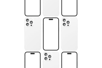 Realistic blank phone illustration. UI UX app presentation. 3D Render.