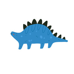 Cute stegosaurus dinosaur. Funny dino character. Vector cartoon illustration.