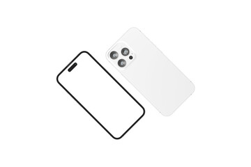 Realistic blank phone illustration. UI UX app presentation. 3D Render.