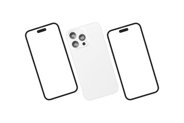 Realistic blank phone illustration. UI UX app presentation. 3D Render.