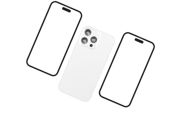 Realistic blank phone illustration. UI UX app presentation. 3D Render.