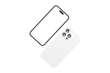 Realistic blank phone illustration. UI UX app presentation. 3D Render.