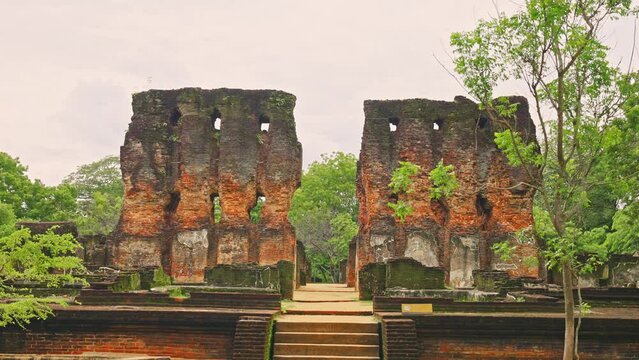 Ruins of Parakramabahu's Royal Palace in the Ancient City of Polonnaruwa, a UNESCO World Heritage Site, Sri Lanka, Asia