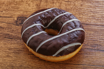 Glazed sweet tasty chocolate donut