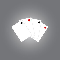 Set of vector playing cards.Playing card suit. Spade, Heart, Club, and Diamond logo.