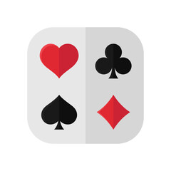 Poker cards for poker play. Playing card suit ui vector editable on white background