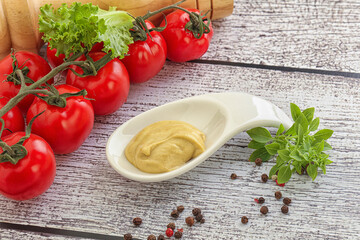 Spicy Mustard sauce in the bowl