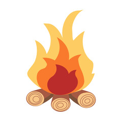 fire flames on white