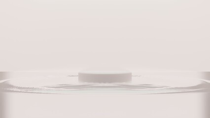 Product display - 1 item, white stand, milky white liquid