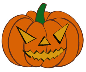 オレンジのカボチャのジャック・オー・ランタン