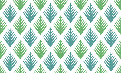 Seamless vector Christmas background with Christmas tree. Scandinavian pastel color fun kids backdrop for postcard, poster, greeting card, wrapping, wallpaper. Merry Christmas! Winter backdrop.