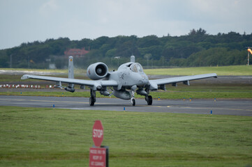USAF A-10 Warthog Tankbuster waiting to take off from Prestwick Airport