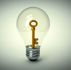 Bulb and key to success