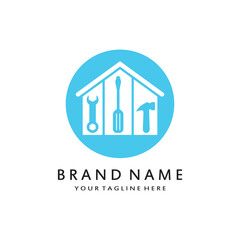 vector logo design illustration construction, home improvement and building logo design template