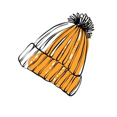 Winter scribble hat isolated on a white background