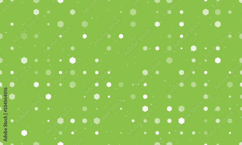Aufkleber seamless background pattern of evenly spaced white hexagon symbols of different sizes and opacity. v