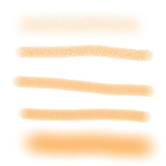 Collection of isolated orange airbrush textures