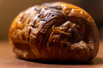 close up of a croissant