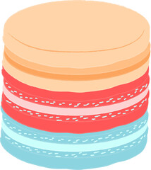 Macarons,  illustration in a cartoon style. Logo for cafes, restaurants, coffee shops, catering.