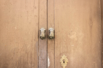 Artistic brass doorhandles, Cordoba, Spain