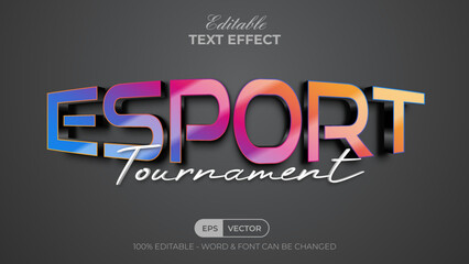 3D text effect esport tournament style. Editable text effect.