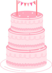 Happy birthday cake. wedding cake. pink cake